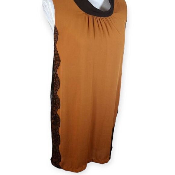 FOREVER 21 BLACK & CAMEL DRESS SZ.M EUC. - Picture 2 of 6